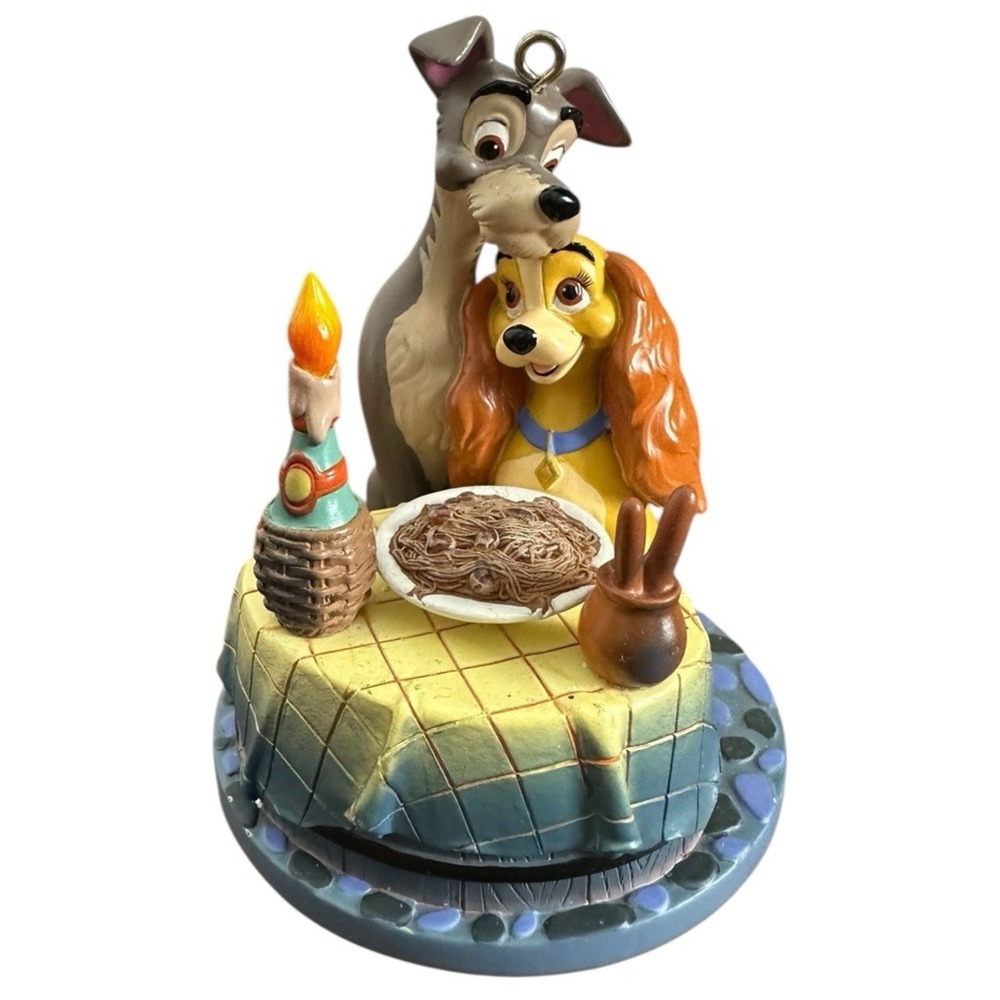 Vintage Disney‎ Sketchbook Lady And The Tramp Spaghetti Dinner Ornament READ